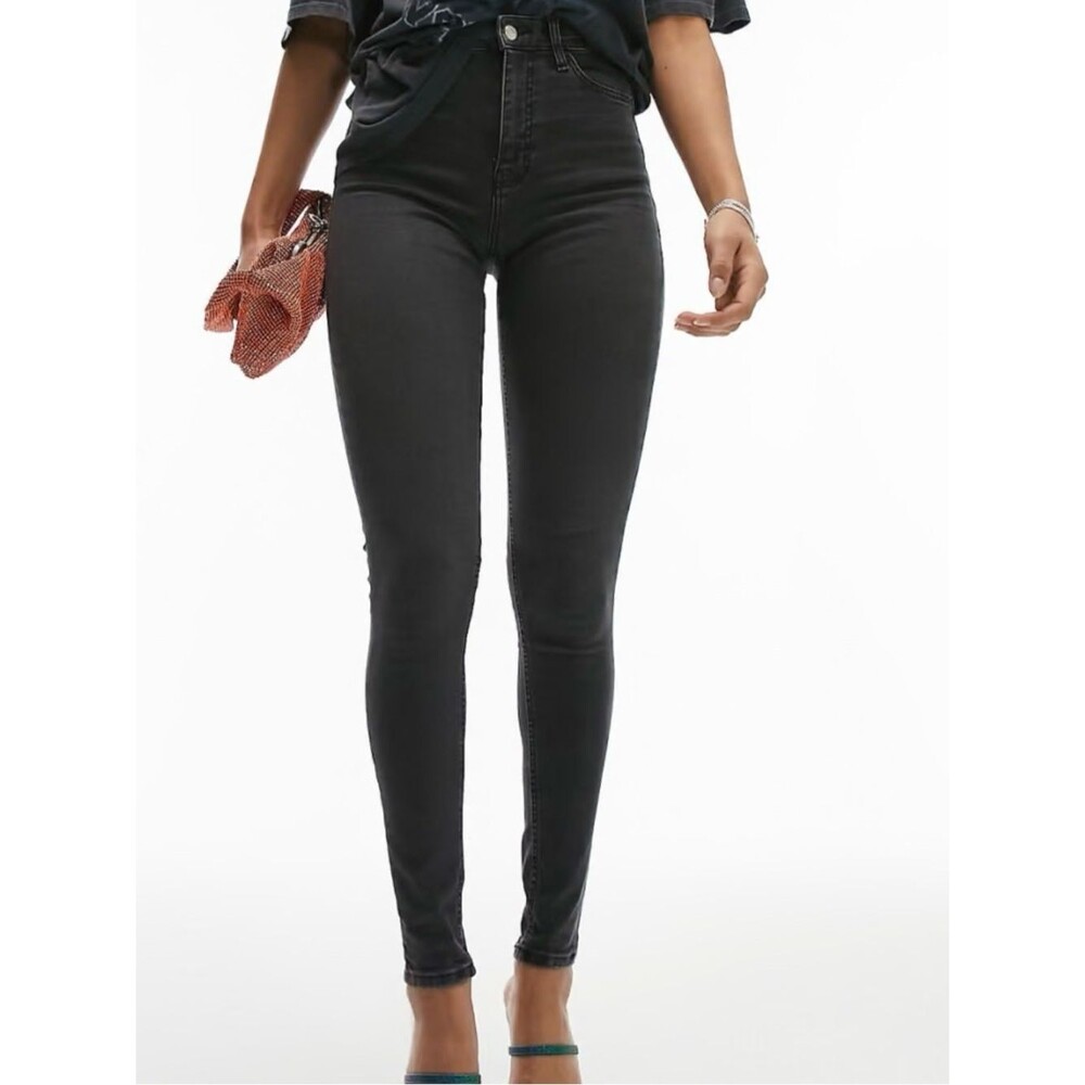 Topshop Jamie Washed Black Jeans Size 27
